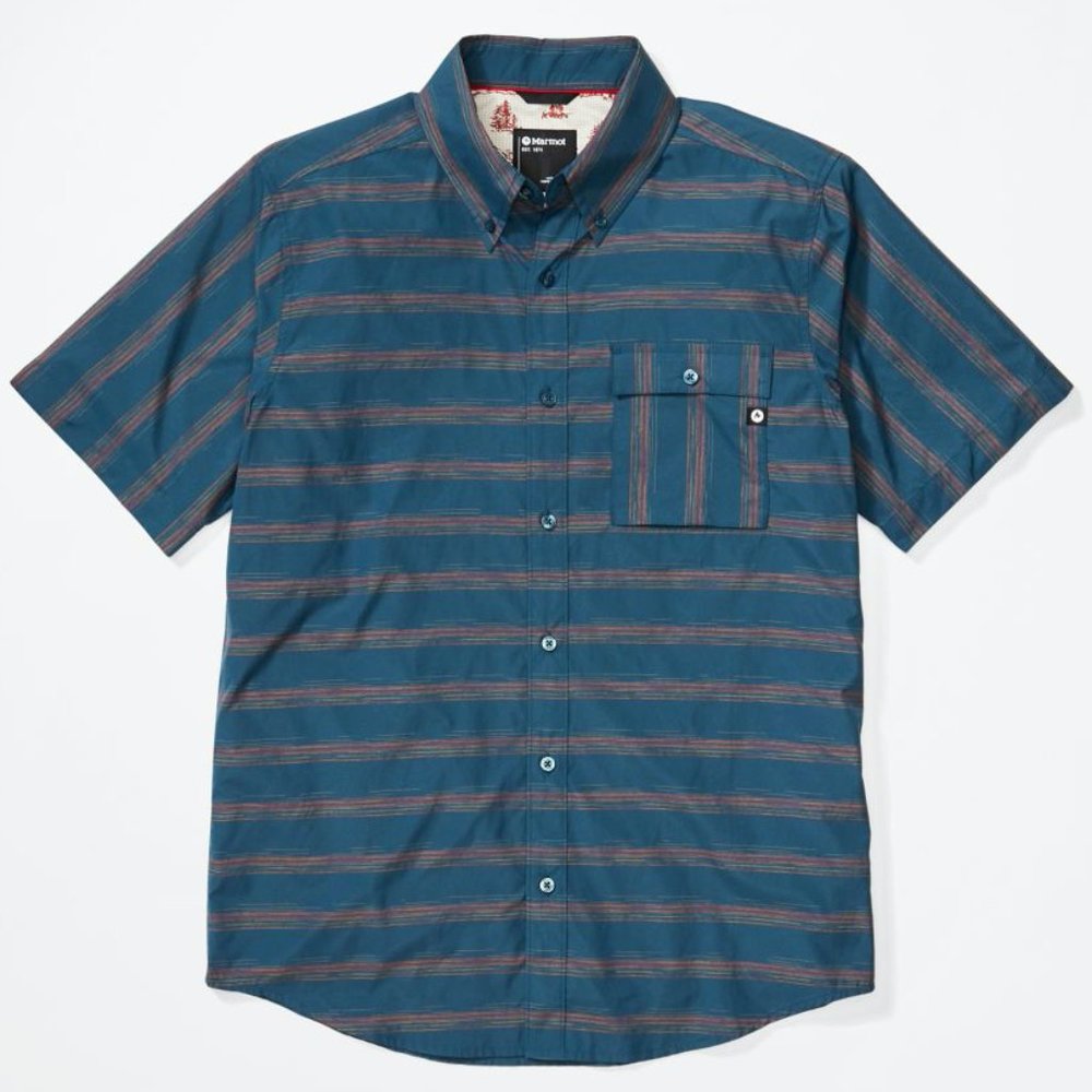 NWT Marmot Beacon Hill Short-Sleeve Woven Shirt - Denim